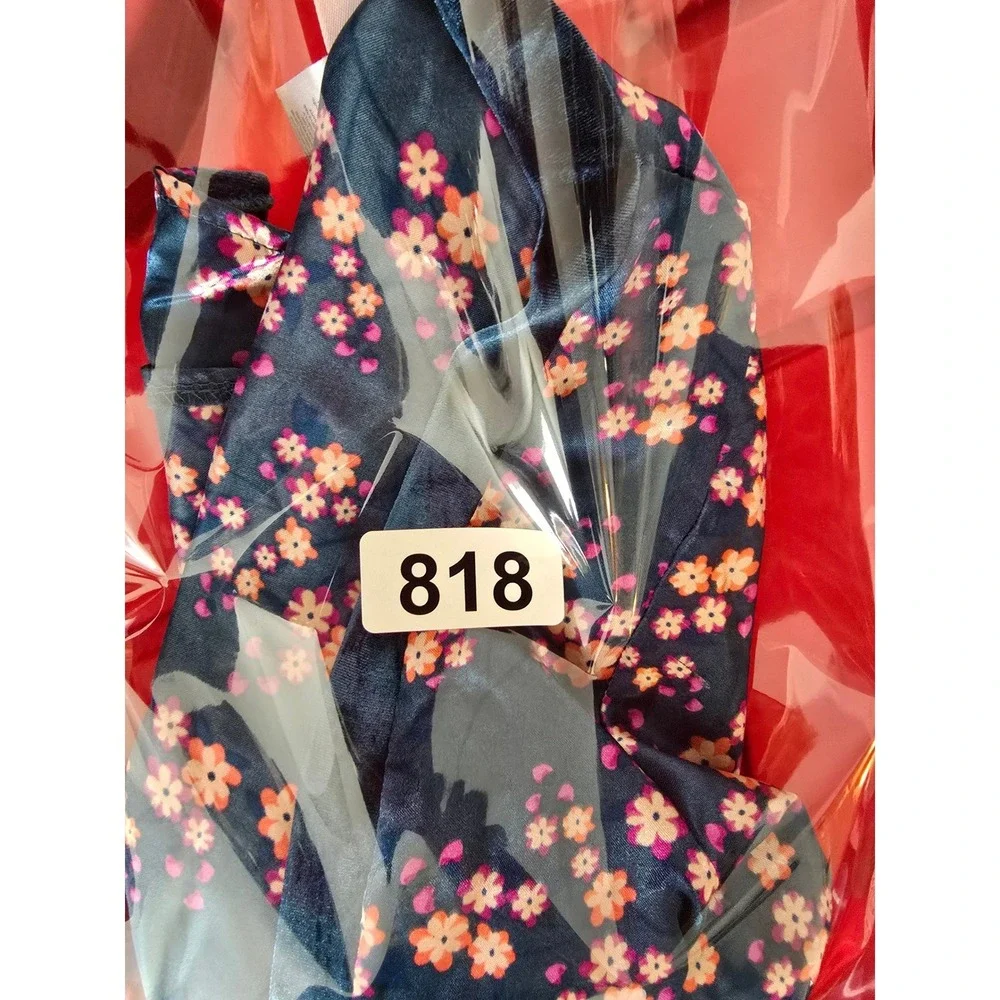 Little Lass Kids Girls Floral Kimono Robe Blue Pink Orange Flowers Size‎ G